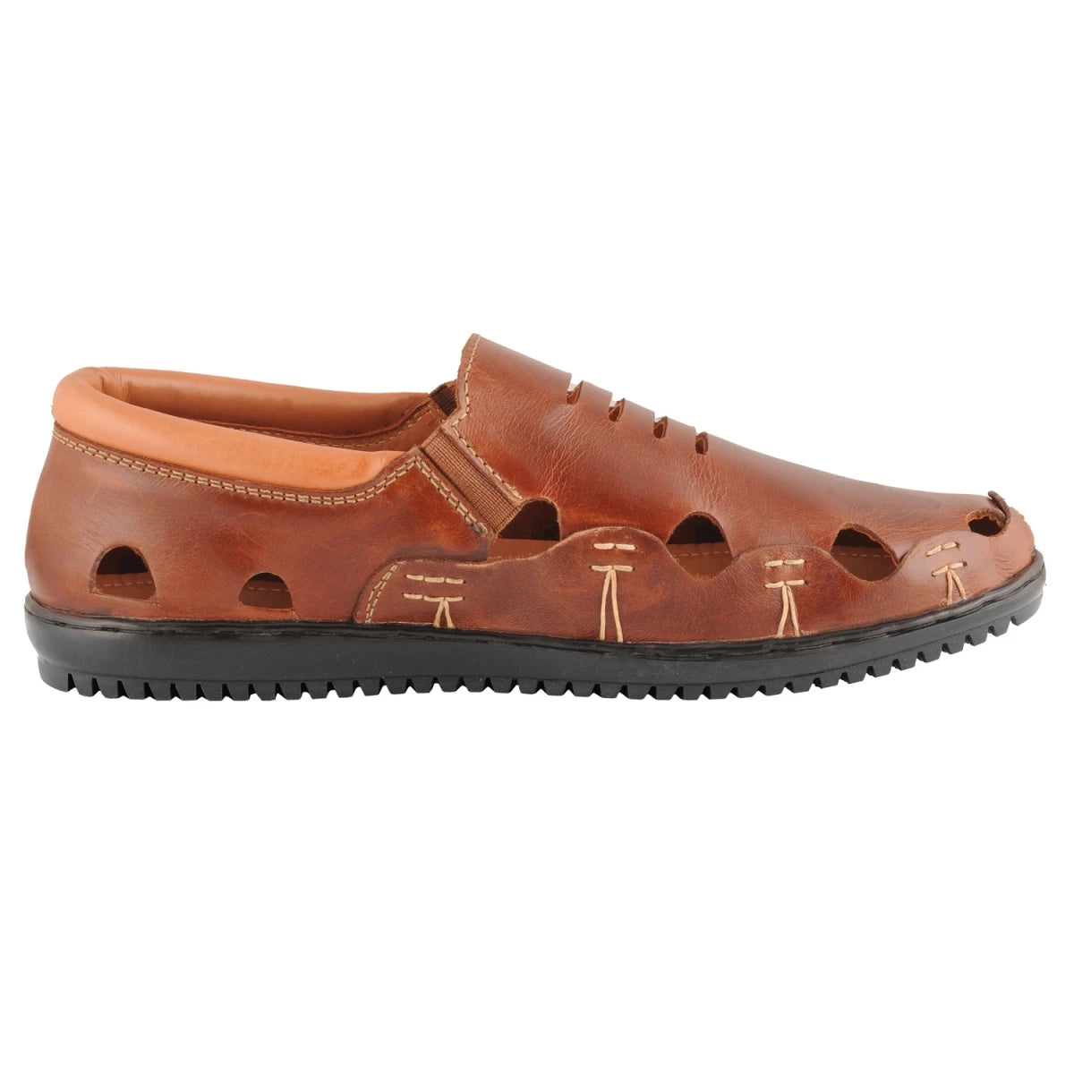 Pure Leather Tan Colored Sandal with Powerful Grip - Kenya