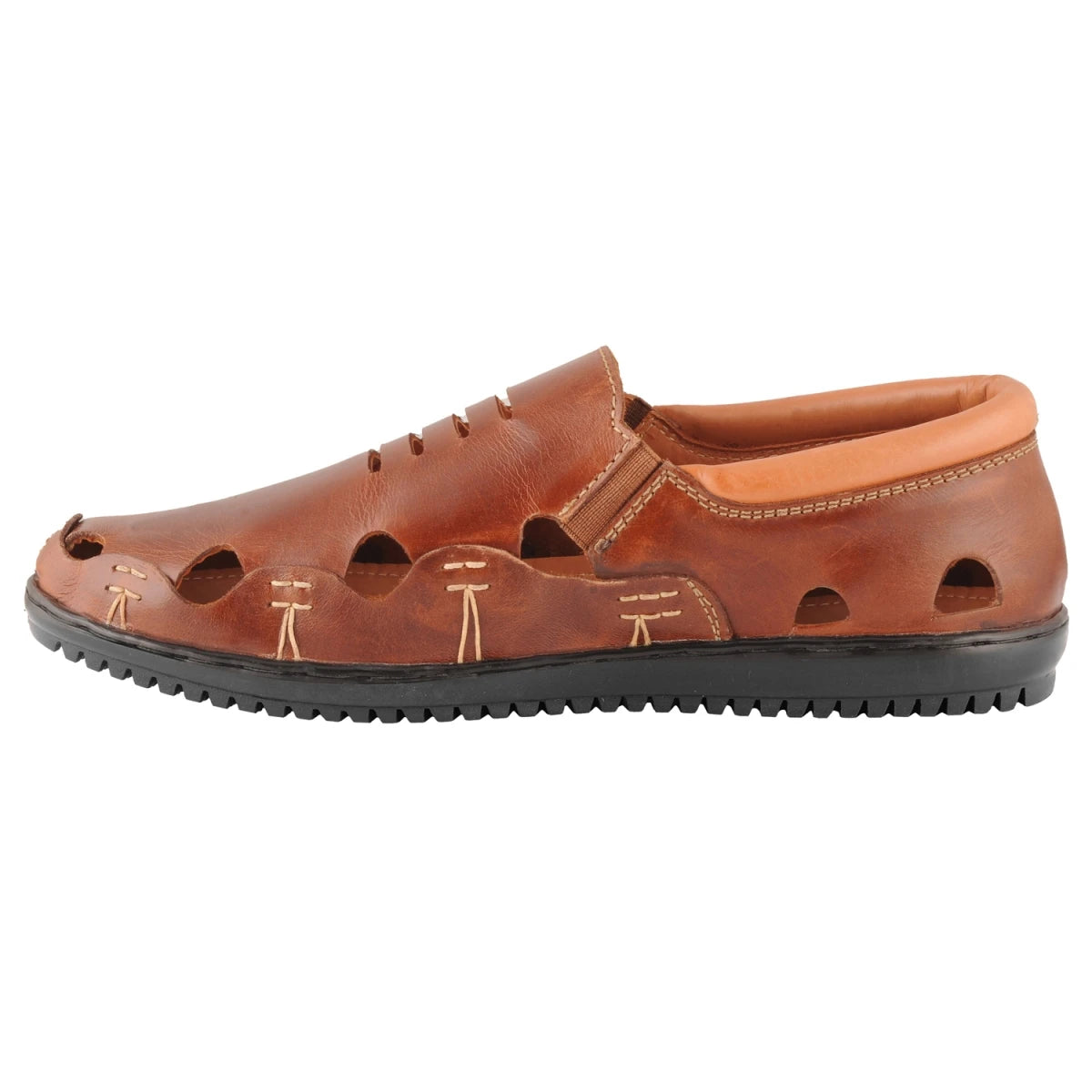 Pure Leather Tan Colored Sandal with Powerful Grip - Kenya