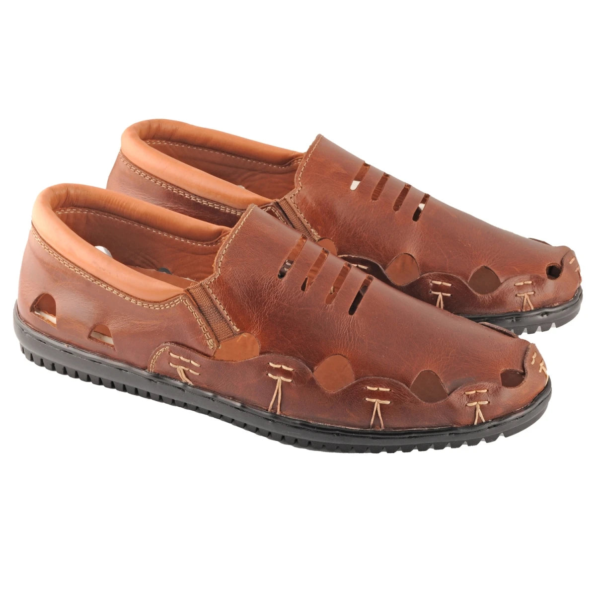Pure Leather Tan Colored Sandal with Powerful Grip - Kenya