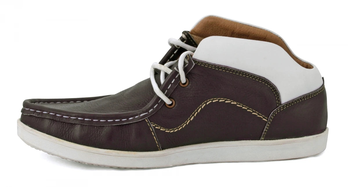 Pure Leather Mid Ankle, Brown Boots - Choco-Bismark, LIV0501BRWN