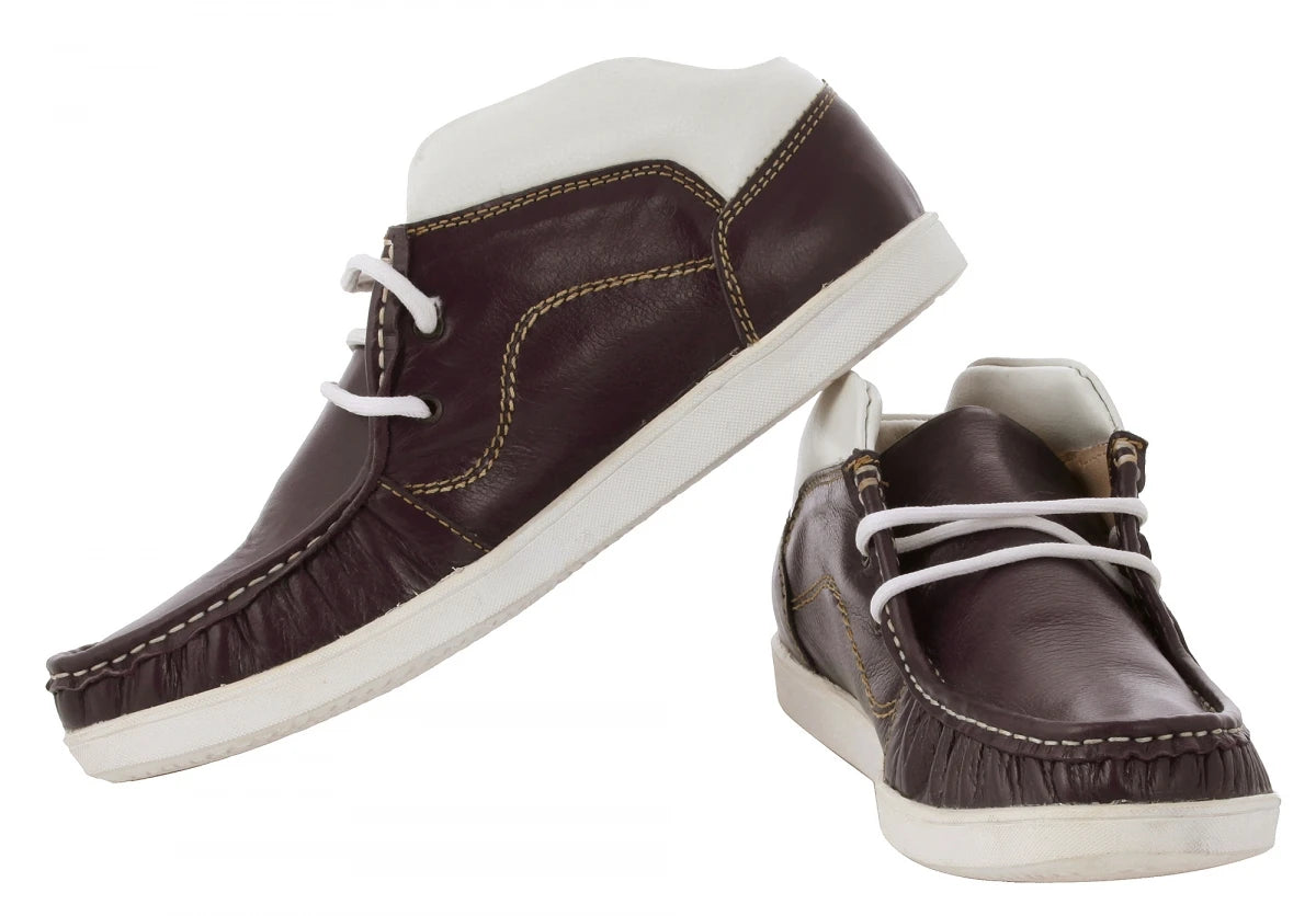 Pure Leather Mid Ankle, Brown Boots - Choco-Bismark, LIV0501BRWN