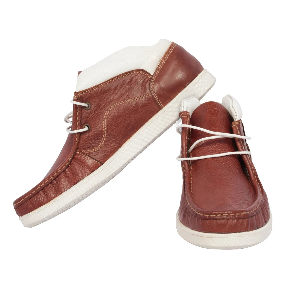Pure Leather Low Ankle, Tan Boots with Rubber Sole - Bismark (Tan), LIV0502Tan