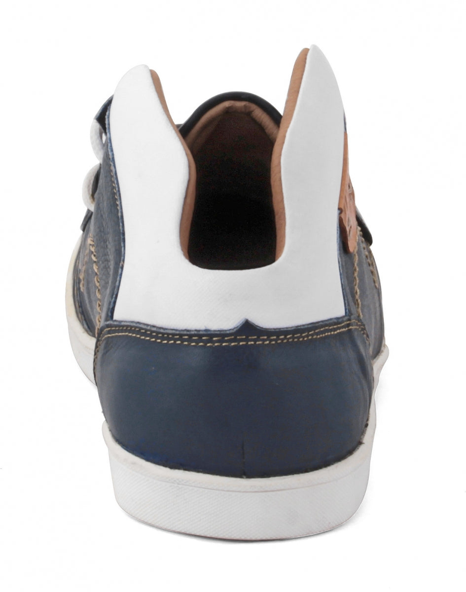 TZARO Genuine Leather Navy Blue Boots - Blue Bismark