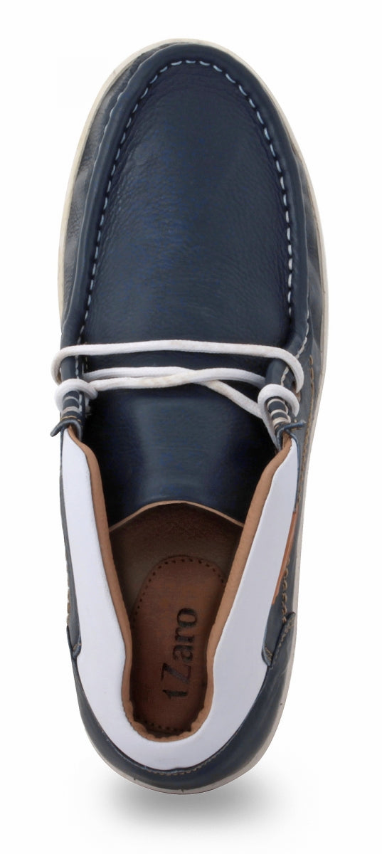 TZARO Genuine Leather Navy Blue Boots - Blue Bismark