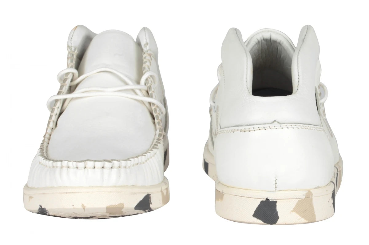 Pure Leather Mid Ankle, White Boots - Bieber, LIV0504CAMWH