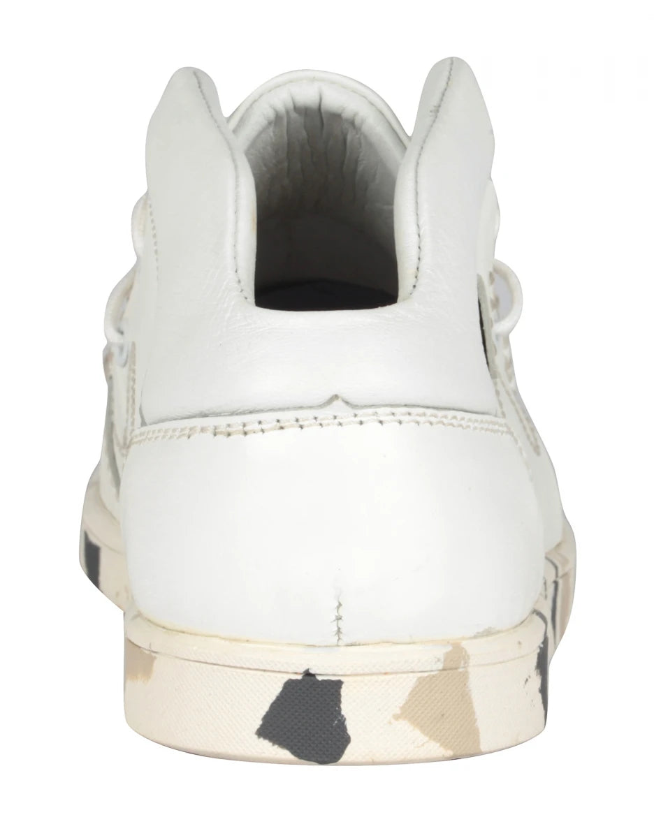 Pure Leather Mid Ankle, White Boots - Bieber, LIV0504CAMWH