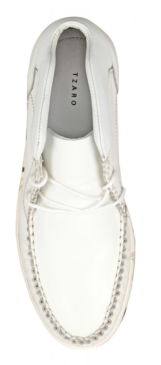 Pure Leather Mid Ankle, White Boots - Bieber, LIV0504CAMWH