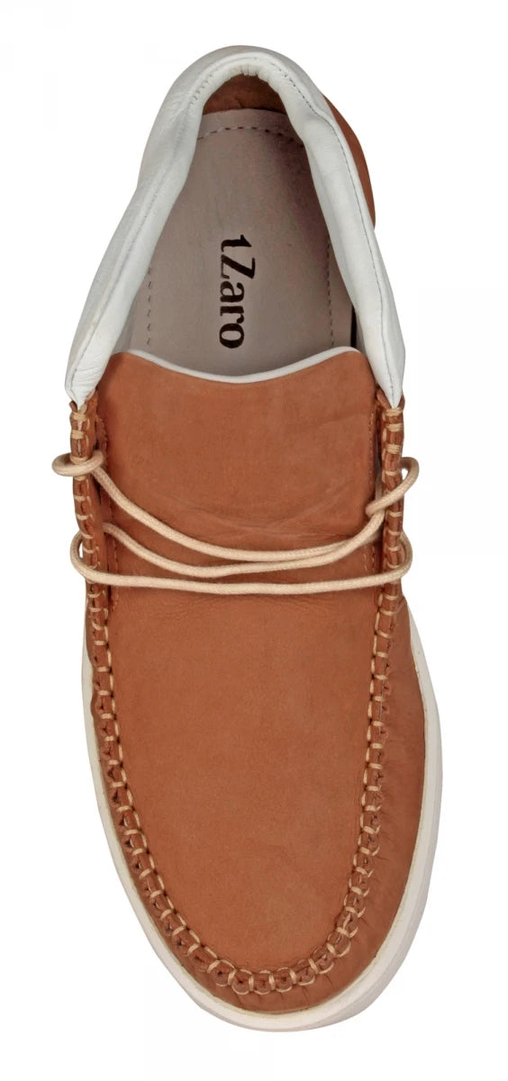 Pure Leather Low Ankle, Tan Boots with Rubber Sole - Bismark (Tan), LIV0505WHTN