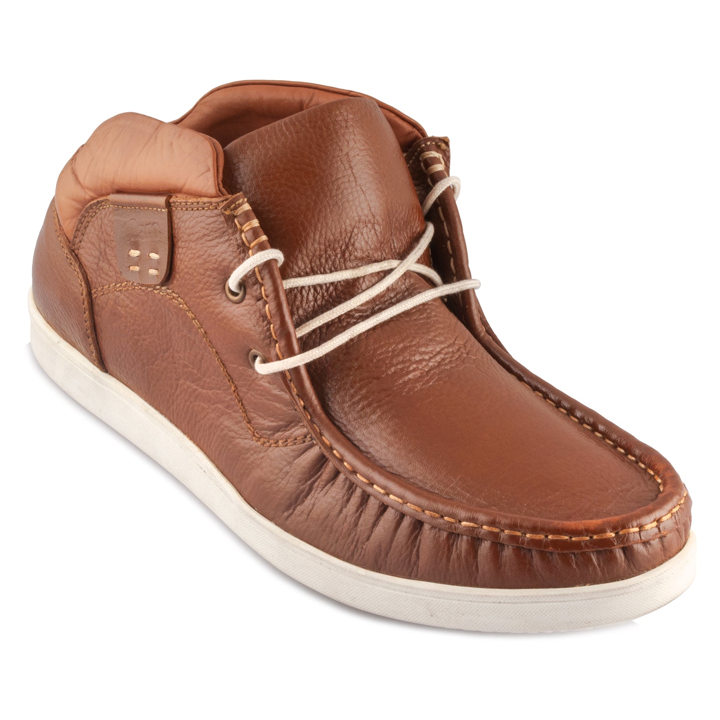 Pure Leather Low Ankle, Tan Boots with Rubber Sole - Bismark(Tan), LIV0506TAN