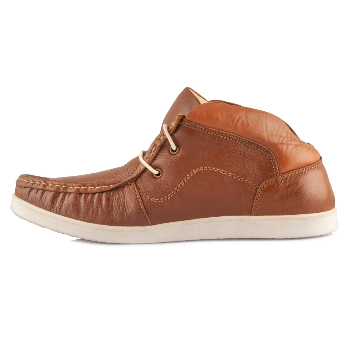 Pure Leather Low Ankle, Tan Boots with Rubber Sole - Bismark(Tan), LIV0506TAN