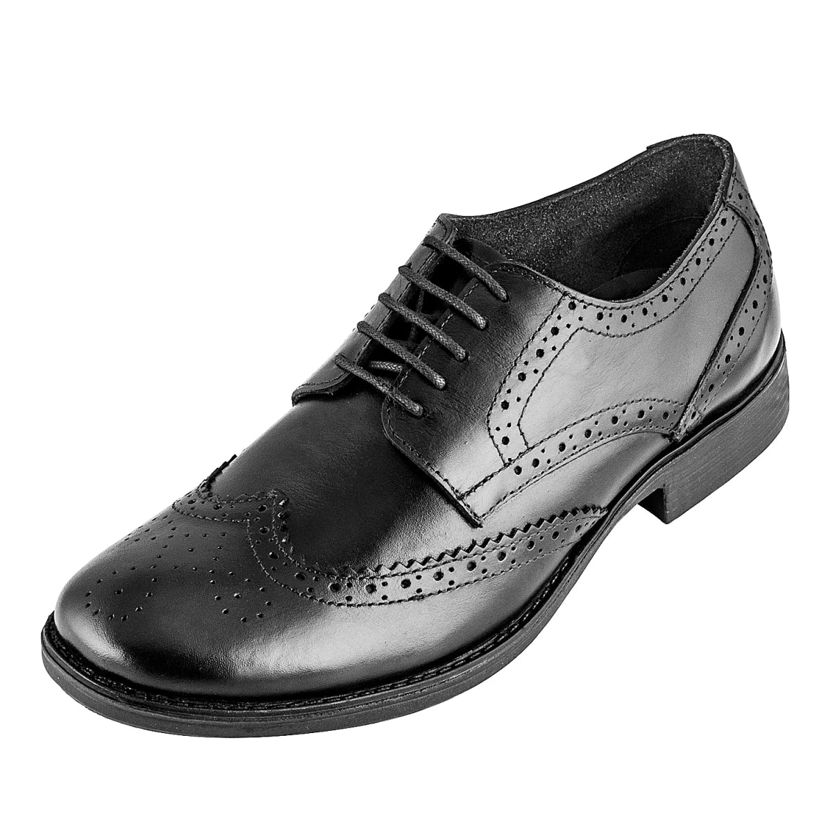 Pure Leather Formal Black Brogue – ADJ, MFBRG529BL