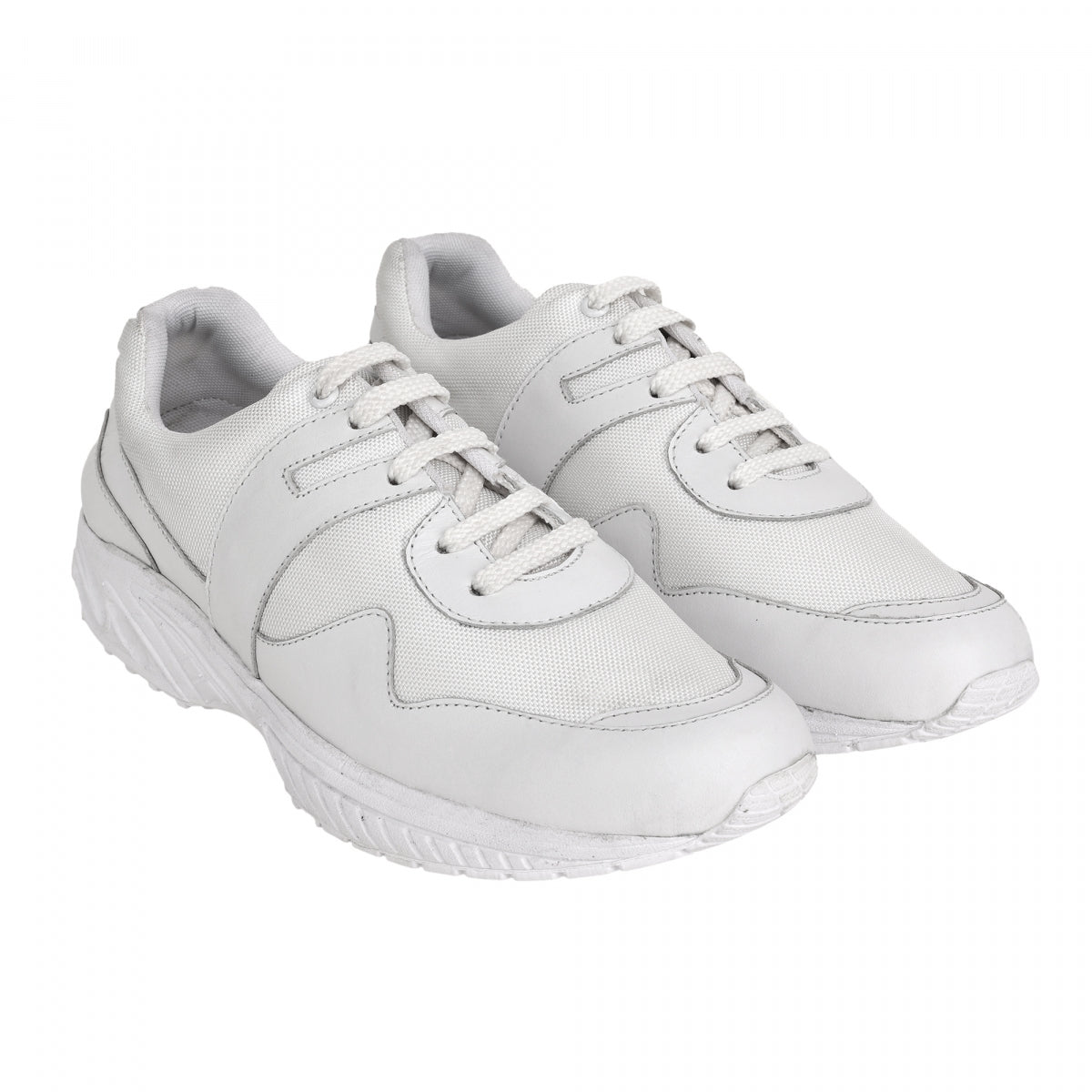 TZARO White Running Shoe with Leather & Powerful Cushioning - MarathonJCO