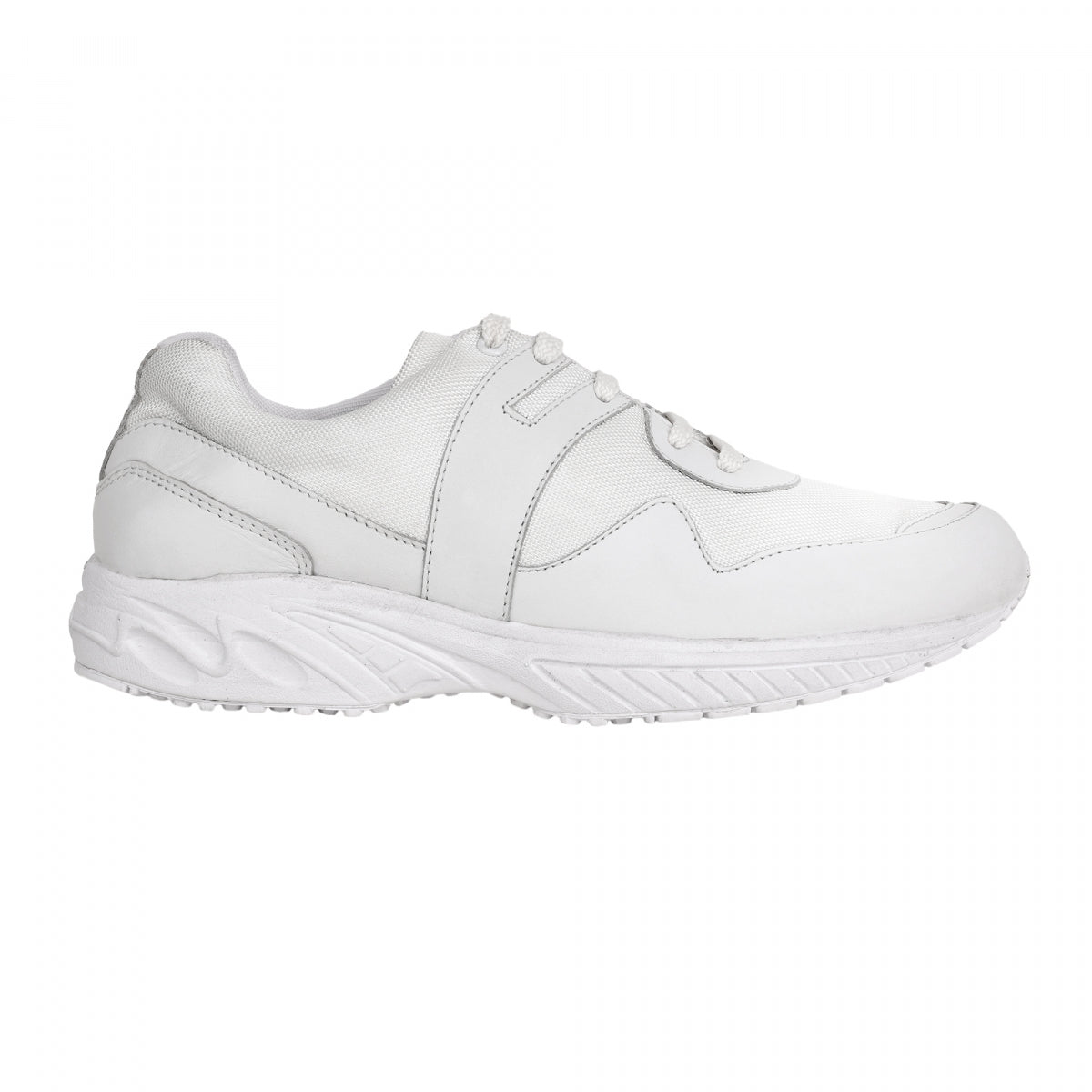 TZARO White Running Shoe with Leather & Powerful Cushioning - MarathonJCO
