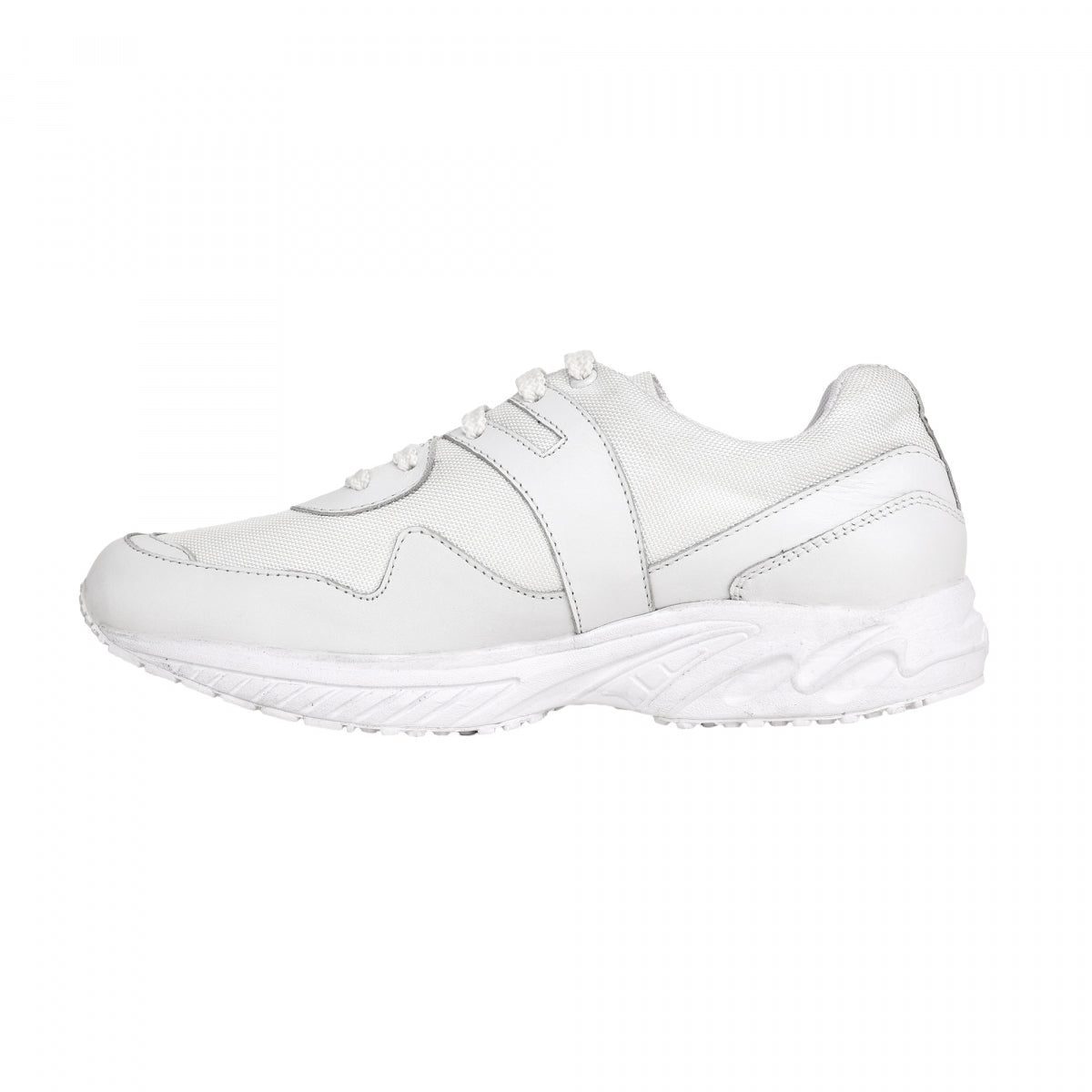 TZARO White Running Shoe with Leather & Powerful Cushioning - MarathonJCO