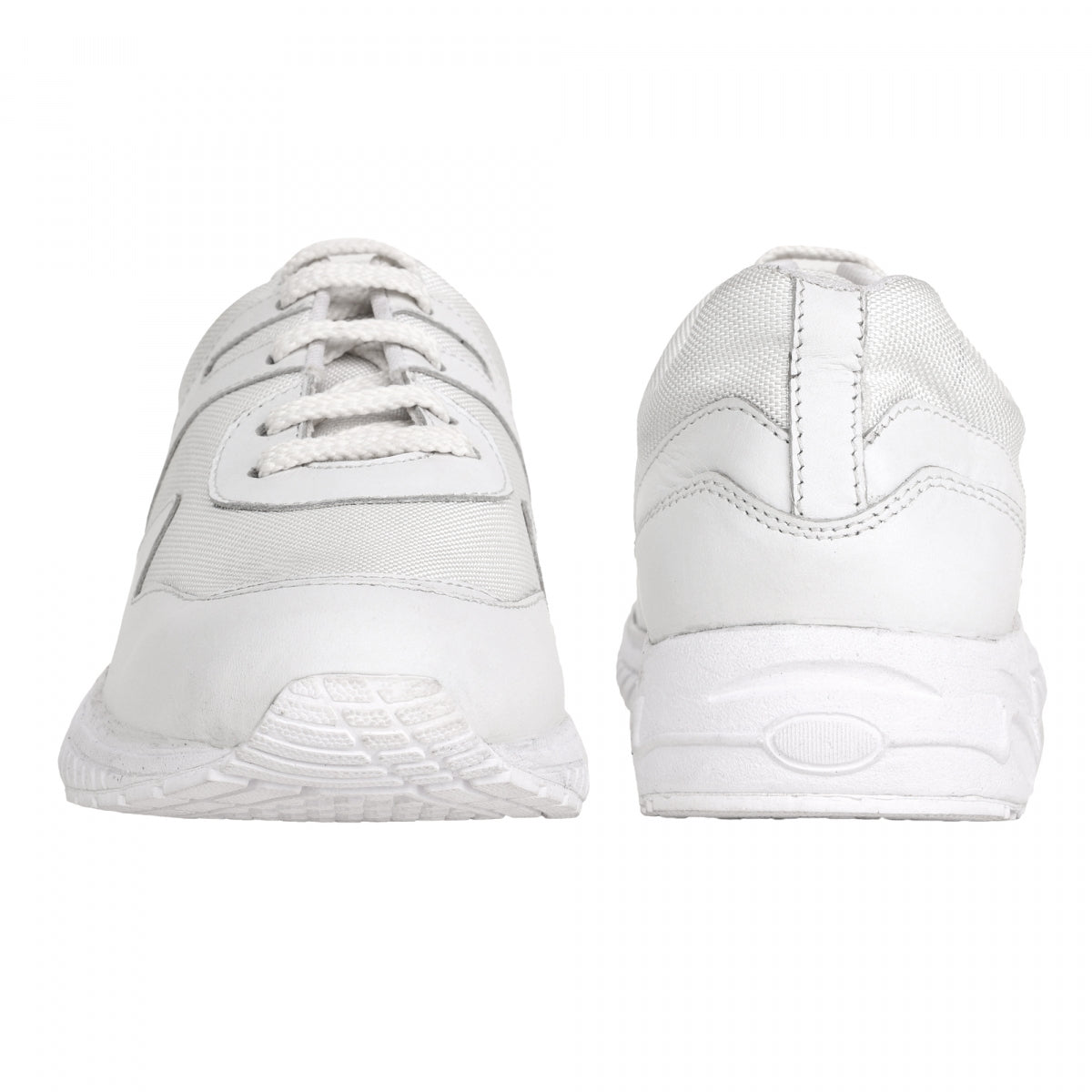 TZARO White Running Shoe with Leather & Powerful Cushioning - MarathonJCO