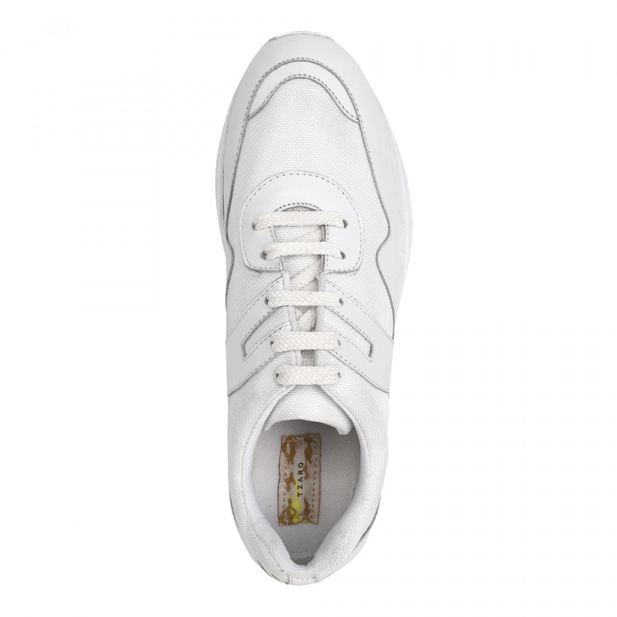 TZARO White Running Shoe with Leather & Powerful Cushioning - MarathonJCO