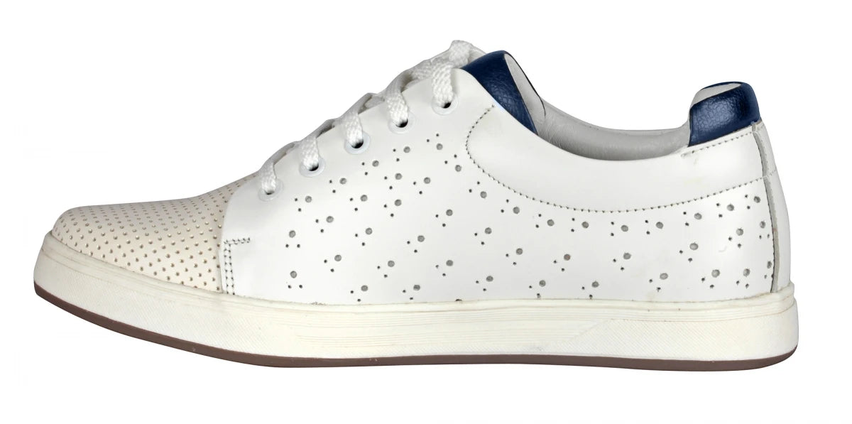 Pure Leather White Sneakers - Elvis, OPT301WHIT