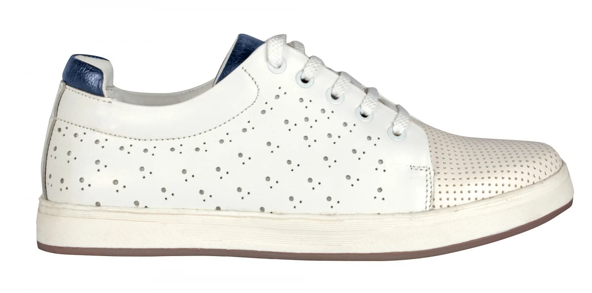 Pure Leather White Sneakers - Elvis, OPT301WHIT