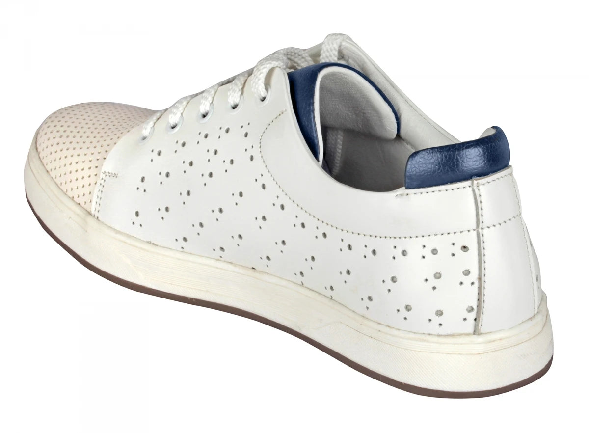 Pure Leather White Sneakers - Elvis, OPT301WHIT