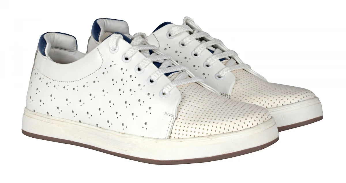 Pure Leather White Sneakers - Elvis, OPT301WHIT