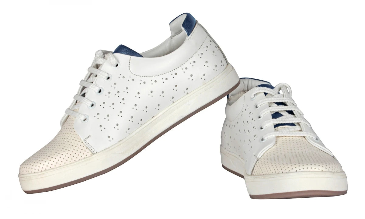 Pure Leather White Sneakers - Elvis, OPT301WHIT