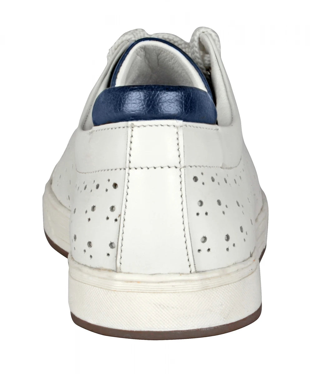 Pure Leather White Sneakers - Elvis, OPT301WHIT