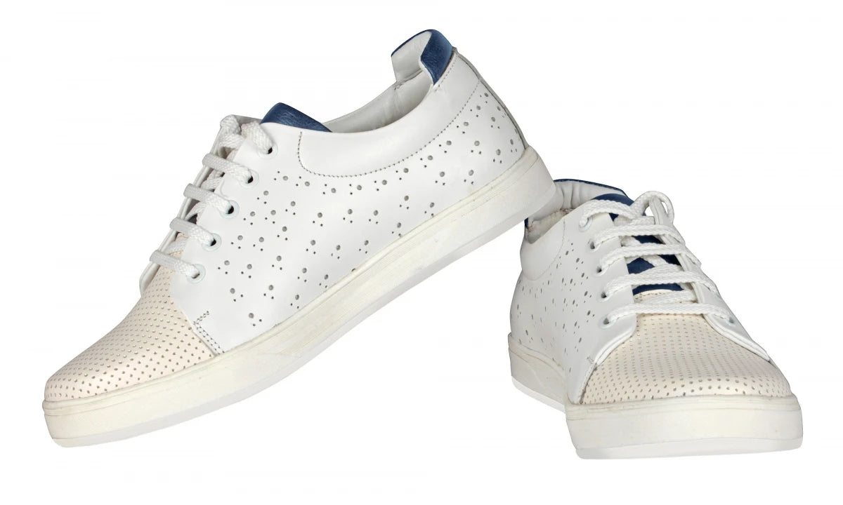 Pure Leather White Sneakers - ELVIS 2, OPT302WHIT