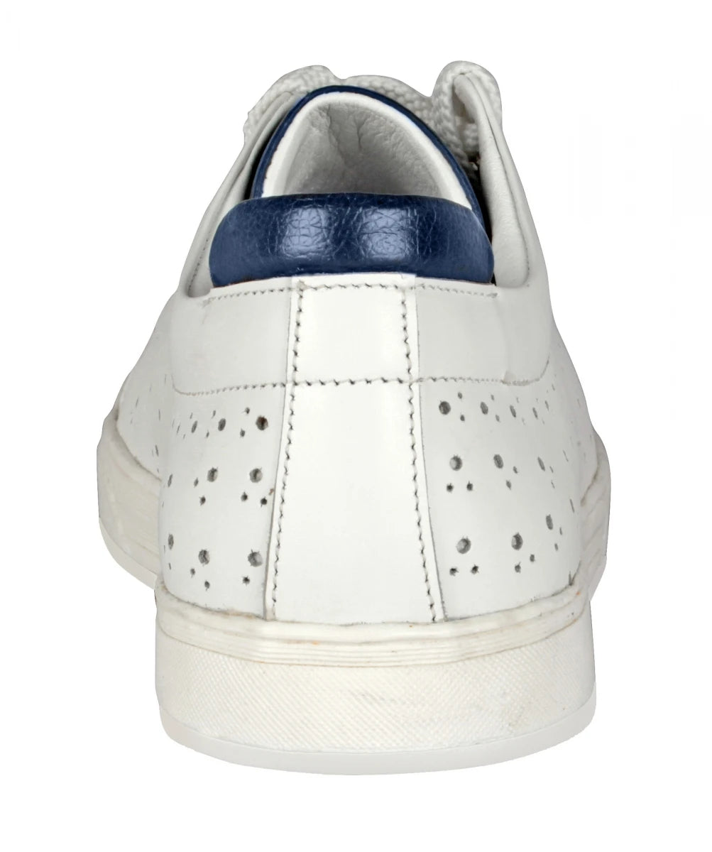 Pure Leather White Sneakers - ELVIS 2, OPT302WHIT