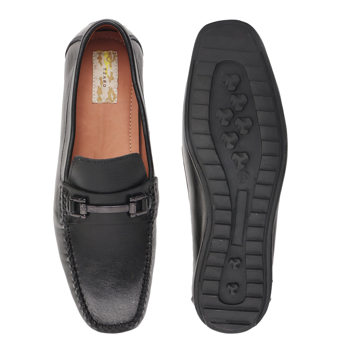 Pure Leather Black Moccasin with Powerful Grip – Osaka, OSAKA901