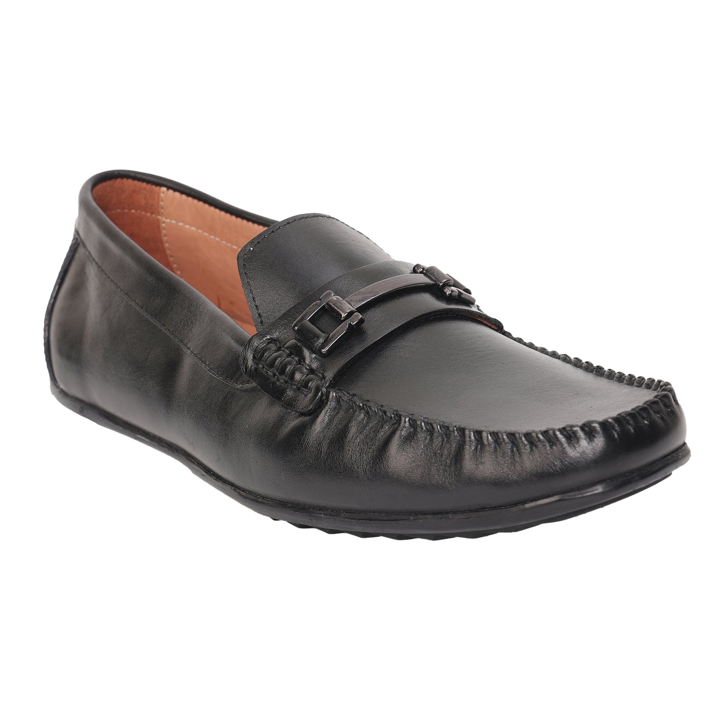 Pure Leather Black Moccasin with Powerful Grip – Osaka, OSAKA901