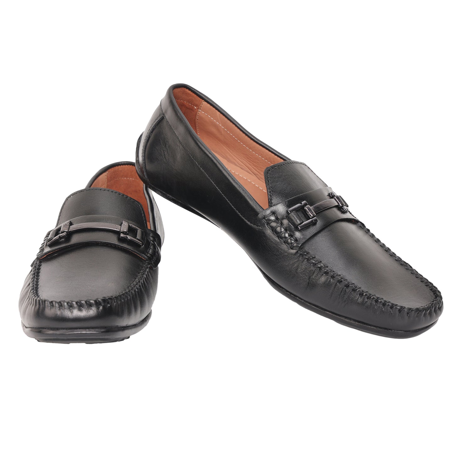 Pure Leather Black Moccasin with Powerful Grip – Osaka, OSAKA901
