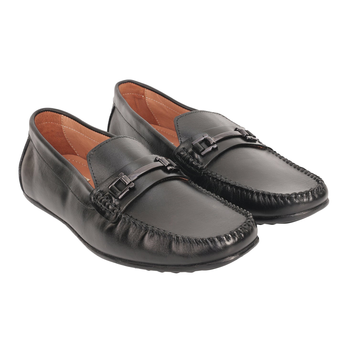 Pure Leather Black Moccasin with Powerful Grip – Osaka, OSAKA901