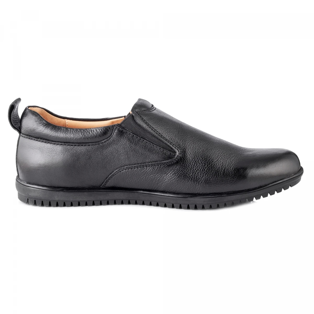 Pure Leather Super Comfortable Black Slip-on Shoe with Rubber Sole – Ibex (Black), PANRUN101