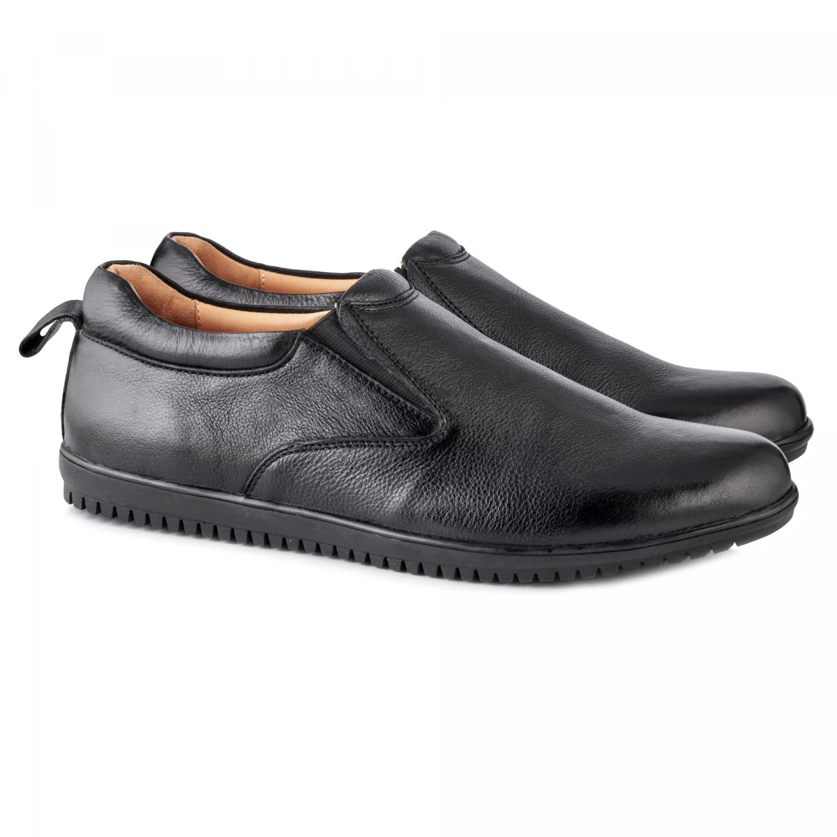Pure Leather Super Comfortable Black Slip-on Shoe with Rubber Sole – Ibex (Black), PANRUN101