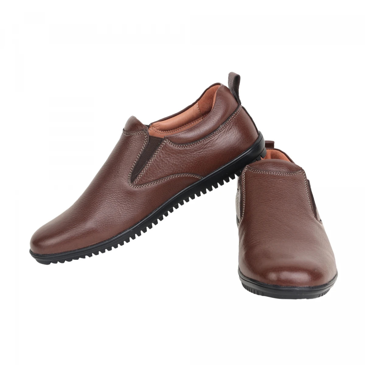 Pure Leather Cherry Color Slip-on Shoe with Anti Skid Rubber Sole- Ibex(Cherry), PANRUN102