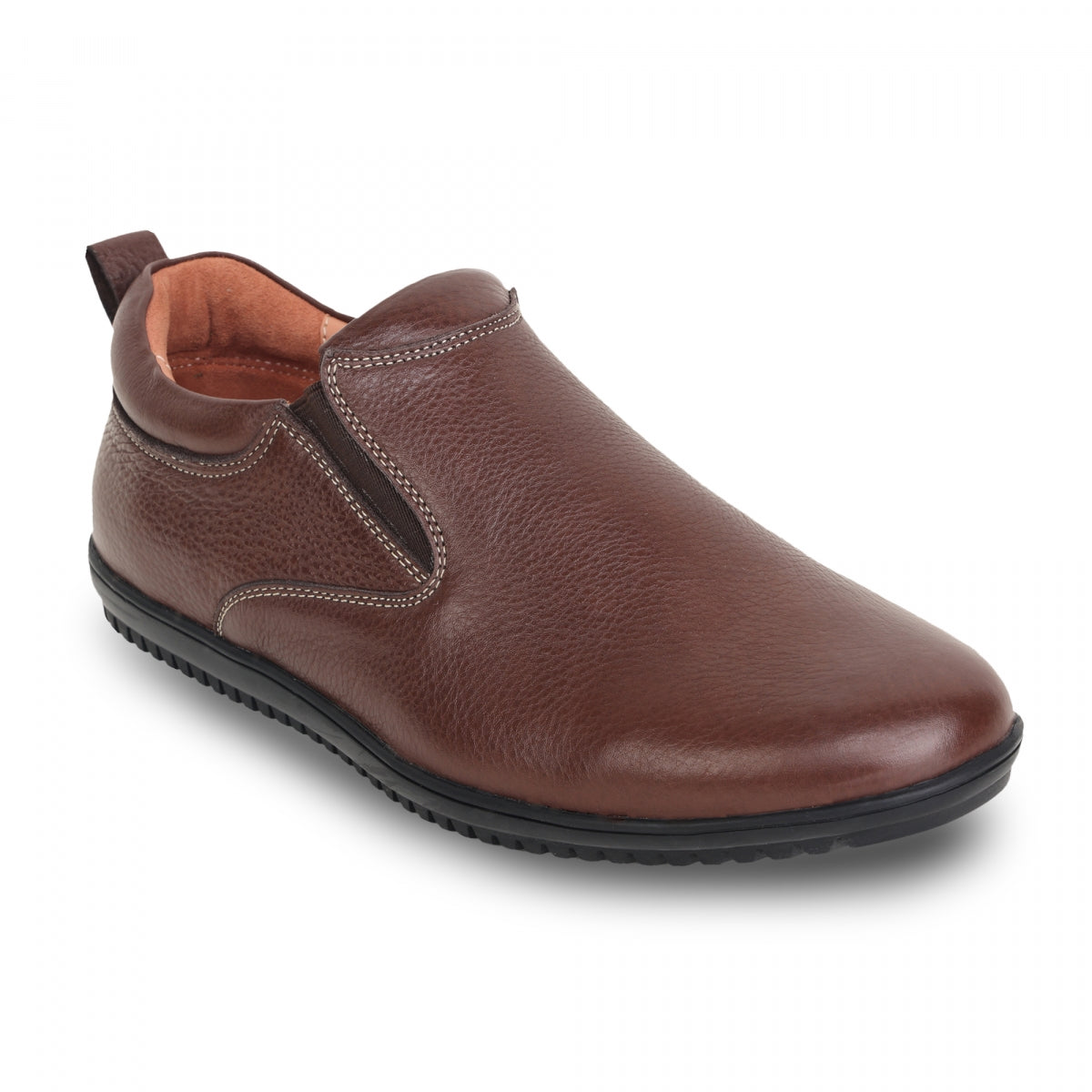 Pure Leather Cherry Color Slip-on Shoe with Anti Skid Rubber Sole- Ibex(Cherry), PANRUN102