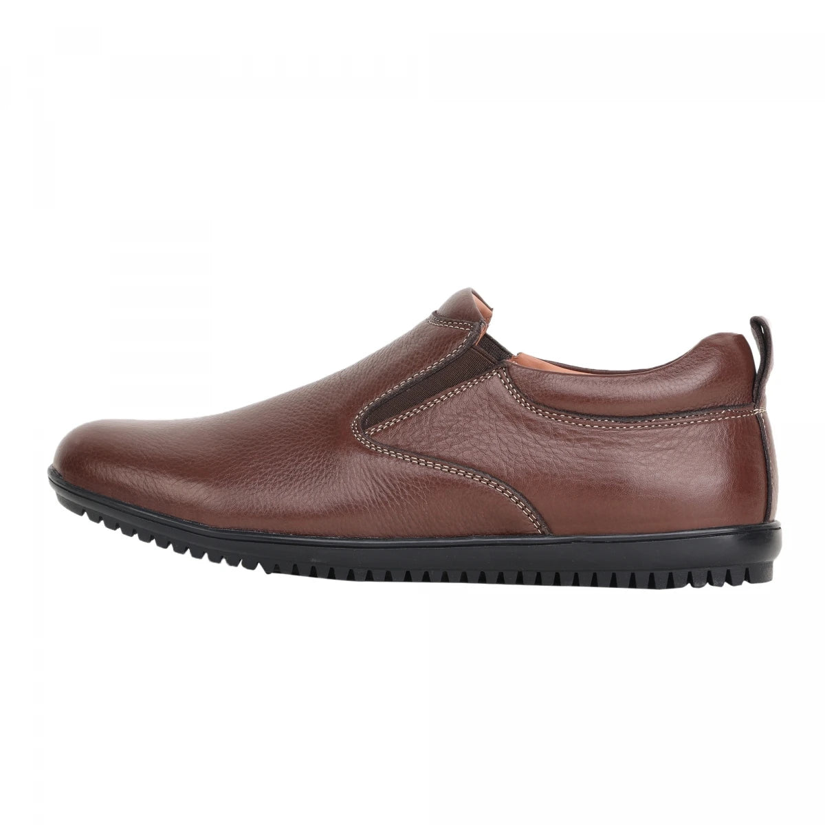 Pure Leather Cherry Color Slip-on Shoe with Anti Skid Rubber Sole- Ibex(Cherry), PANRUN102