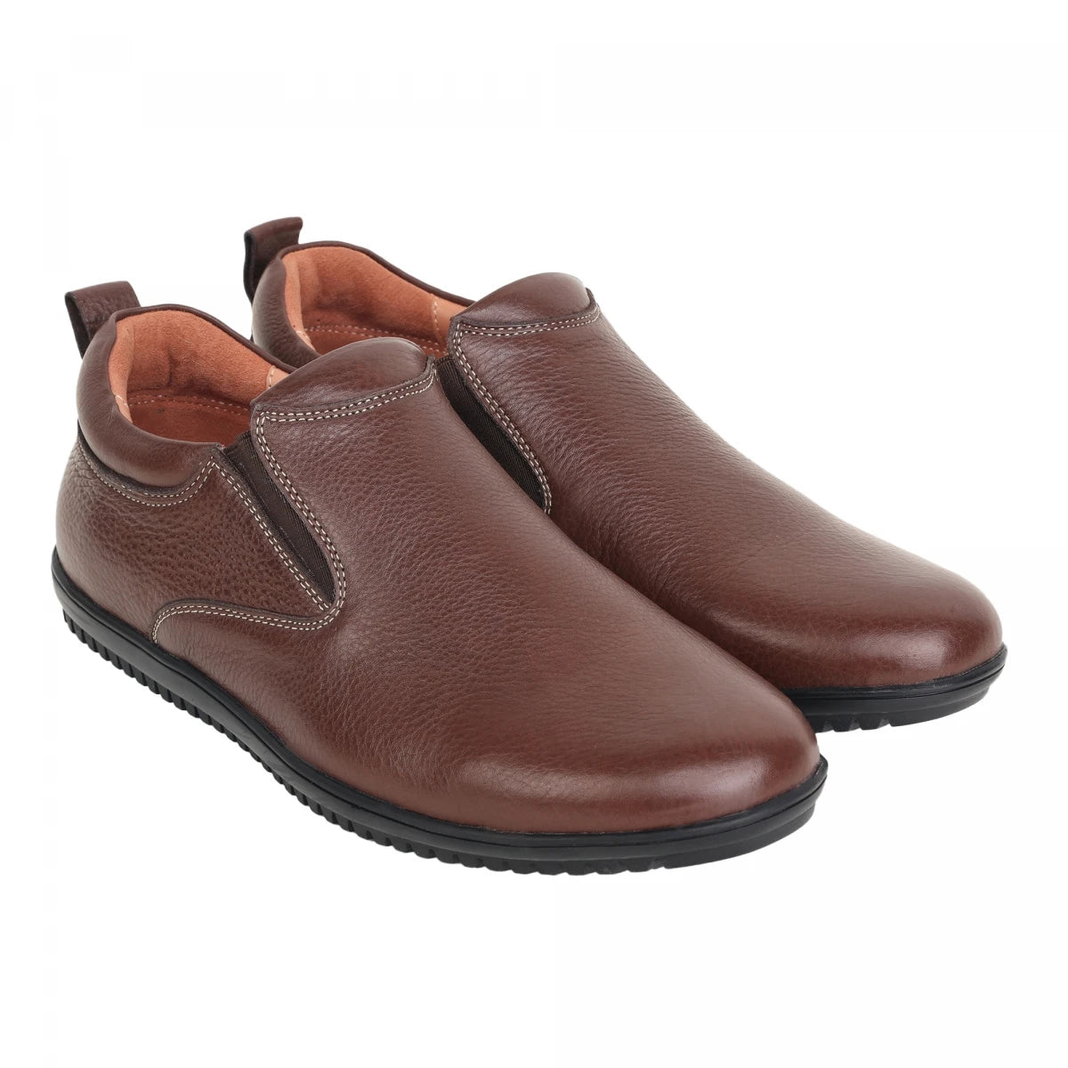 Pure Leather Cherry Color Slip-on Shoe with Anti Skid Rubber Sole- Ibex(Cherry), PANRUN102