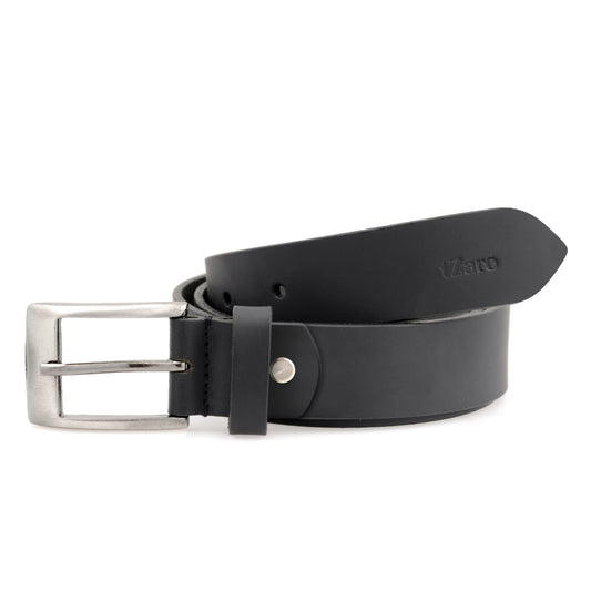 Formal,  Black  Pure Leather Profile Belt  - QPRLTBLT023
