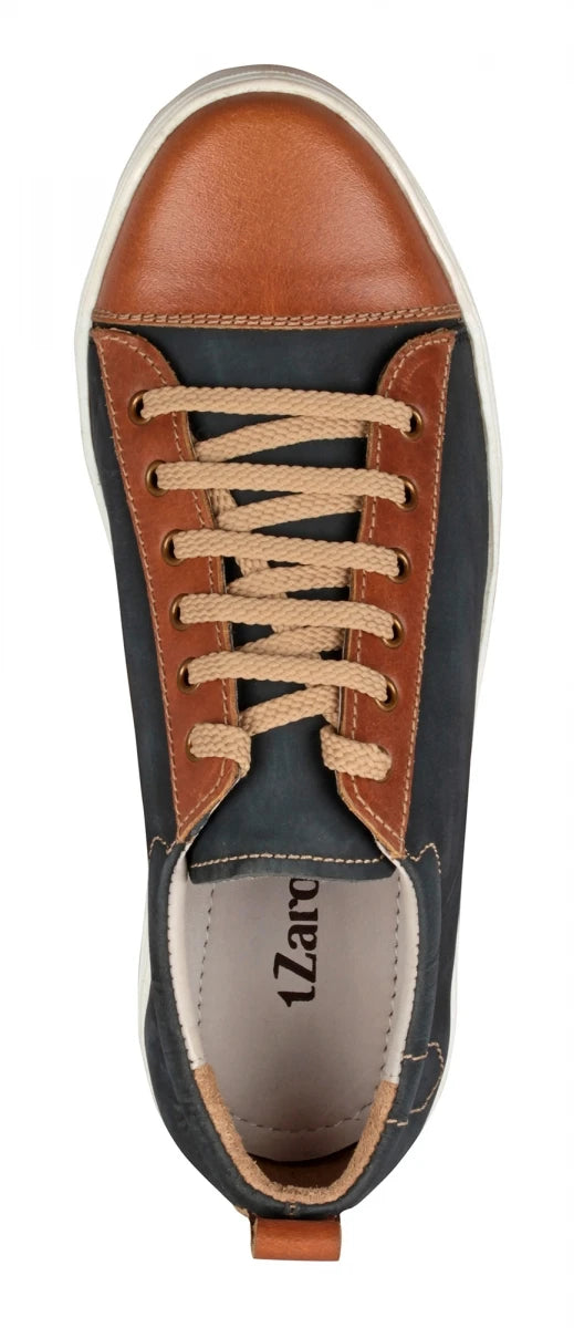 Pure Leather Twin-Color Sneakers - Cobain Black, ROM201BLKTAN