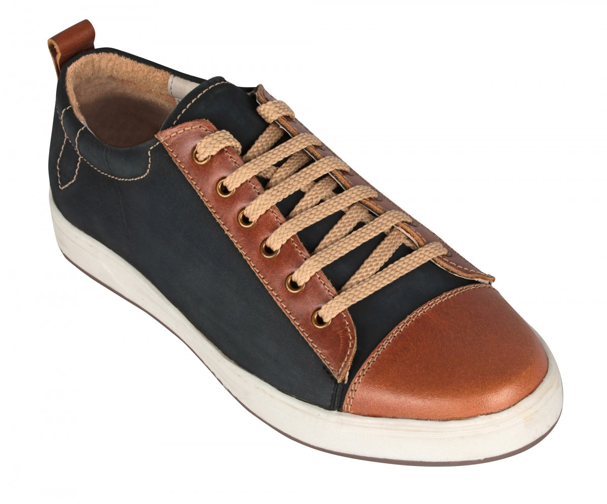 Black leather mens sneaker