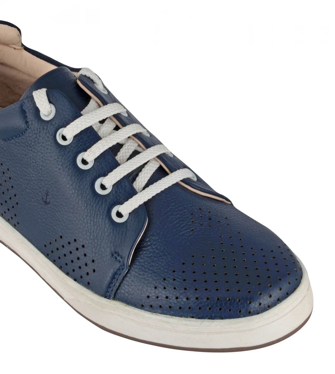 Pure Leather Twin Color Sneaker - Blue Weh, ROM203BLUWAV