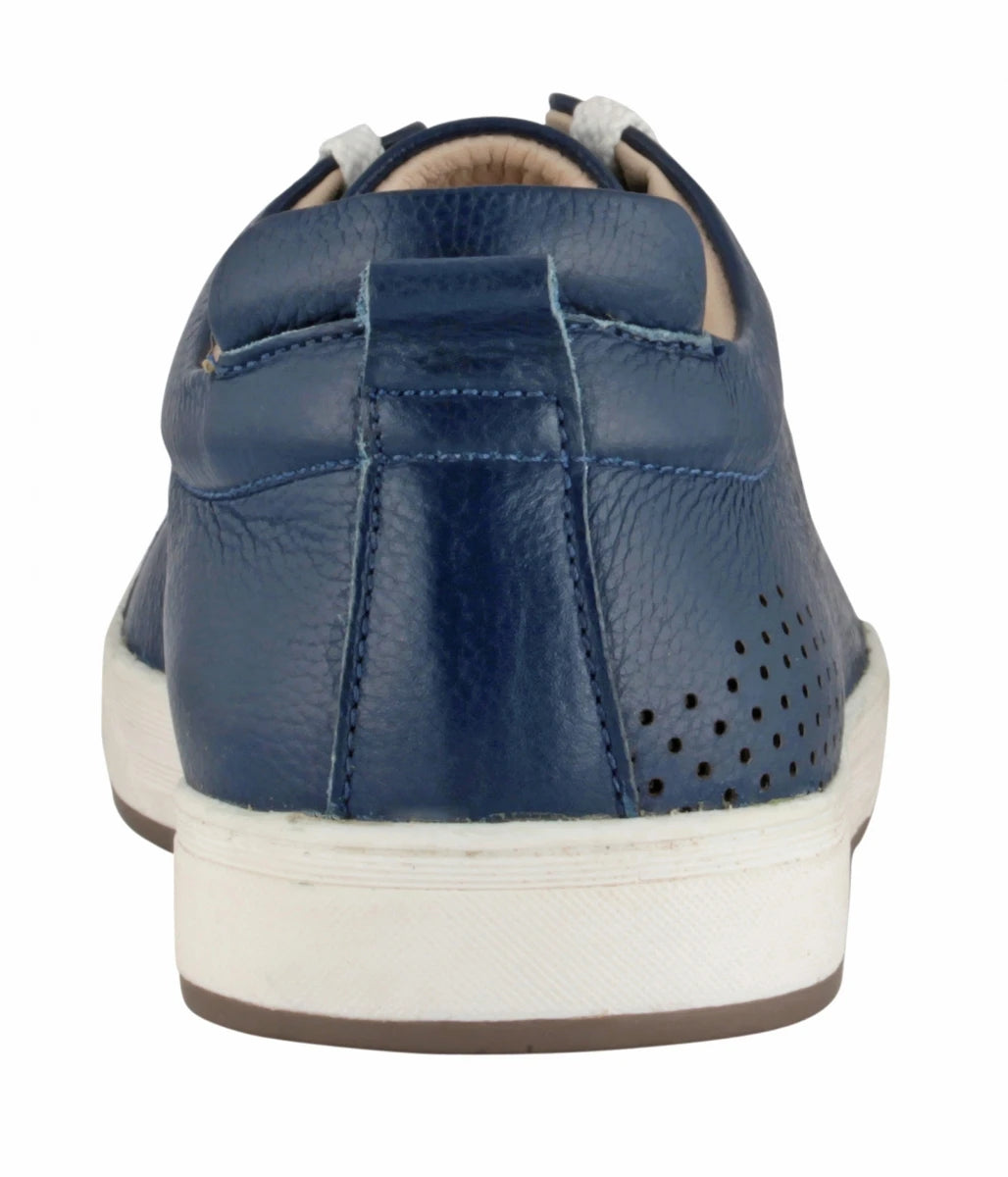 Pure Leather Twin Color Sneaker - Blue Weh, ROM203BLUWAV