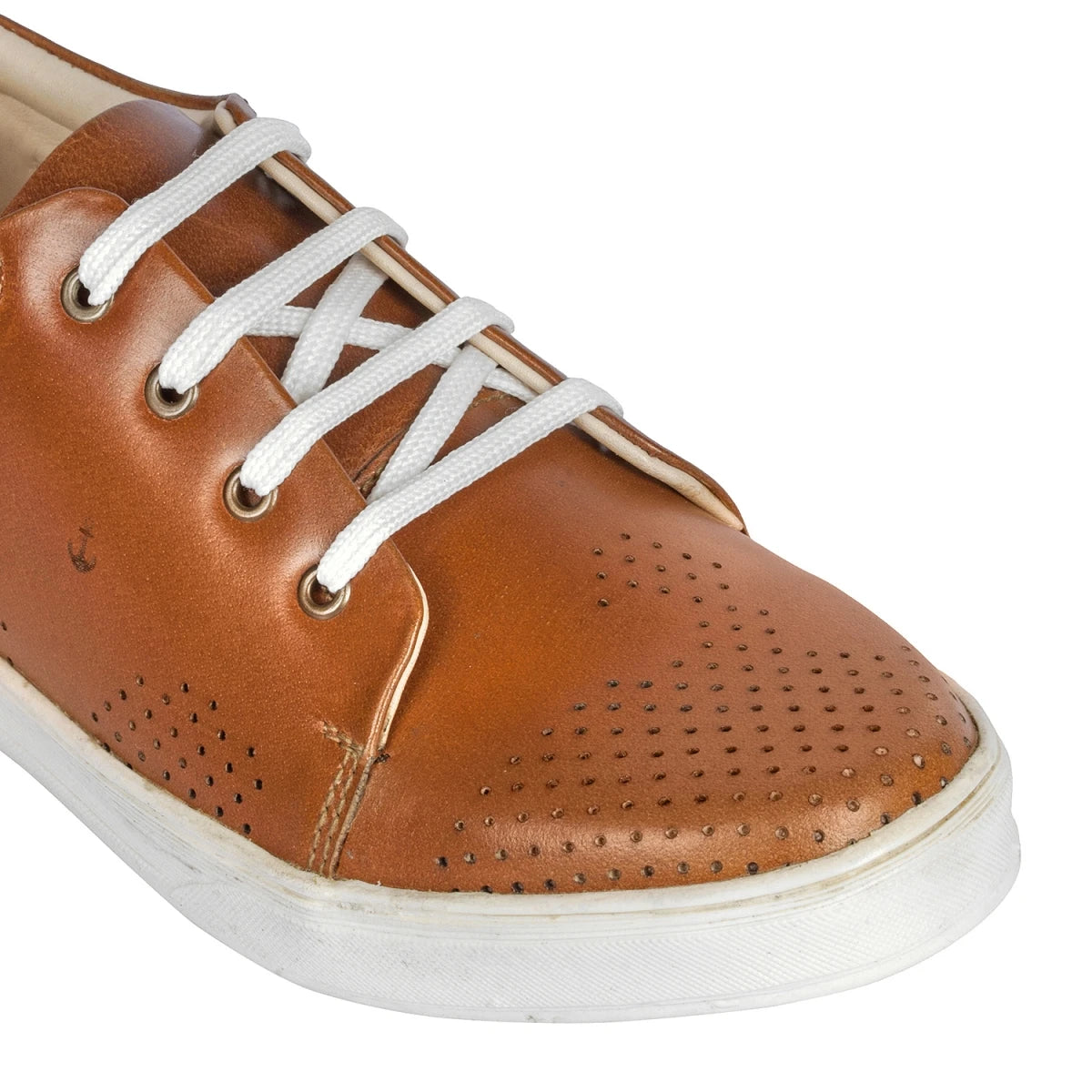 Pure Leather Tan Sneaker with White Sole - Slater (Tan), ROM204TANWAV
