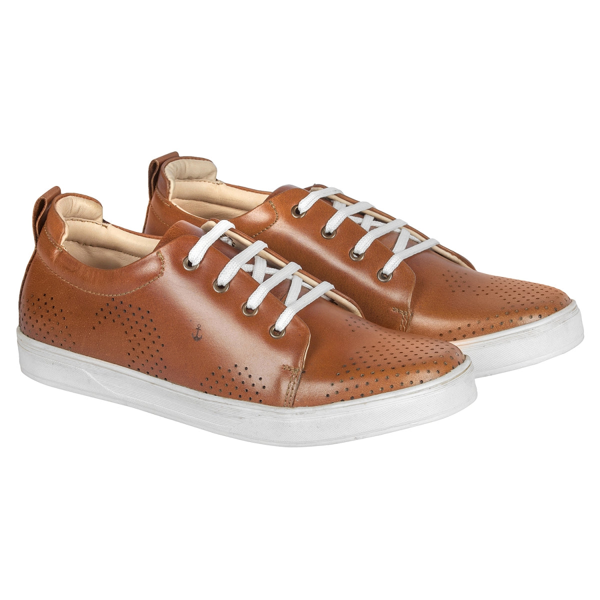 TZARO Genuine Leather Sneaker's - Tan Slater, ROM204TANWAV