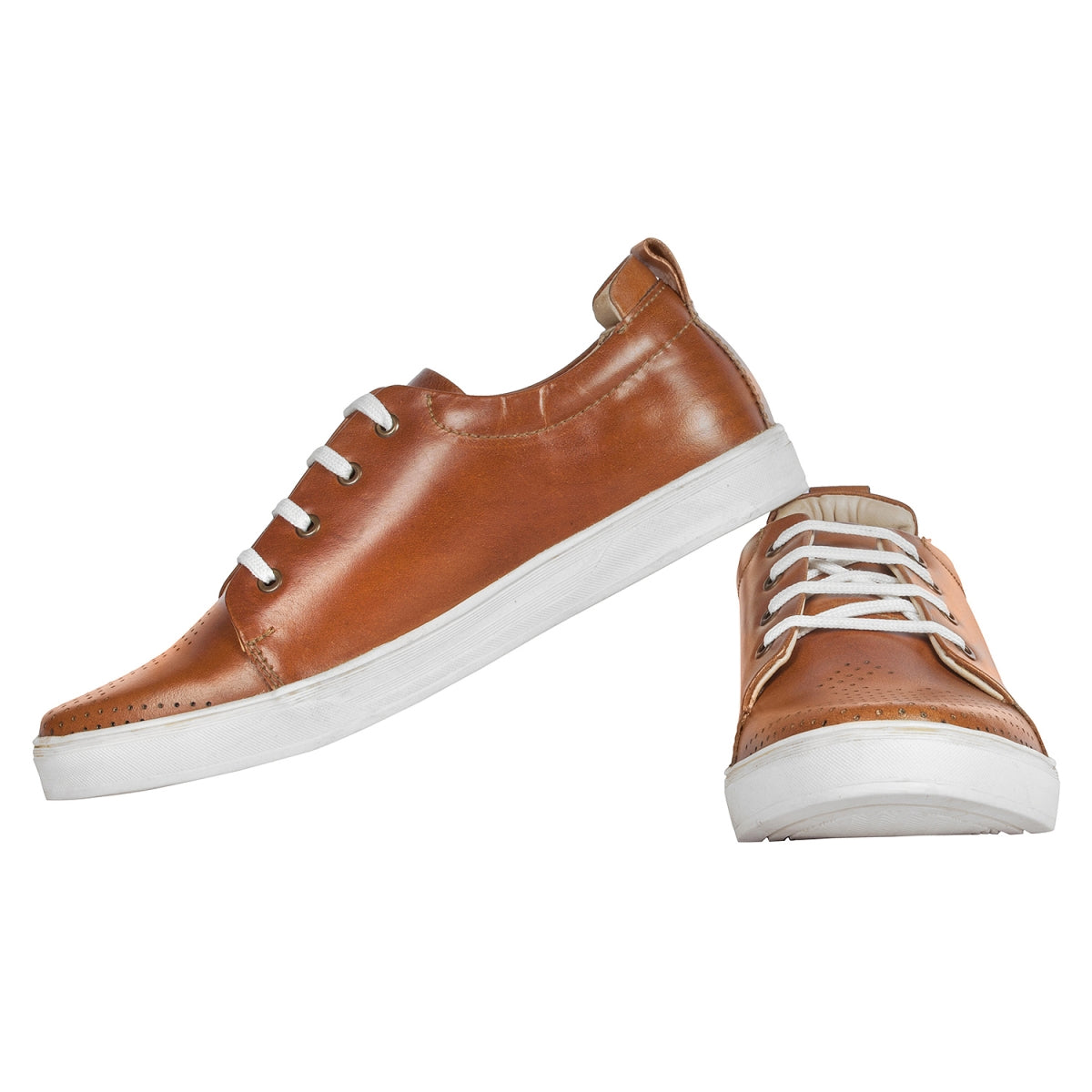 TZARO Genuine Leather Sneaker's - Tan Slater, ROM204TANWAV