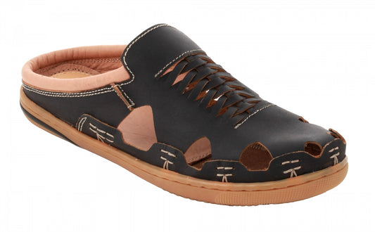 Black Leather Slipper for Men Online