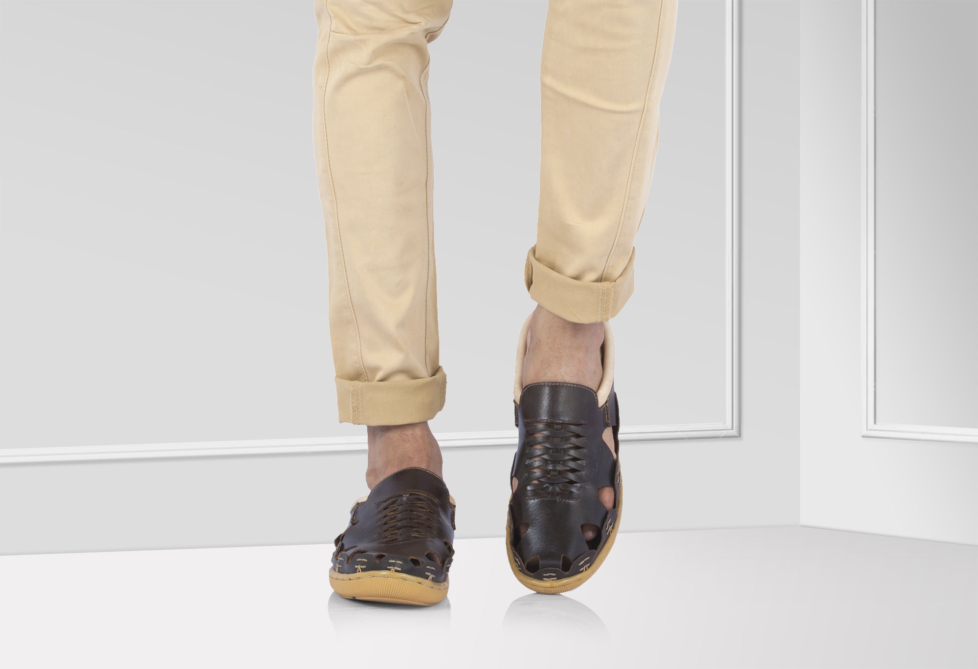 Pure Leather Mule, with Rubber Sole - Hector (OPU), RON4108DRBLK - Showcase Image 2