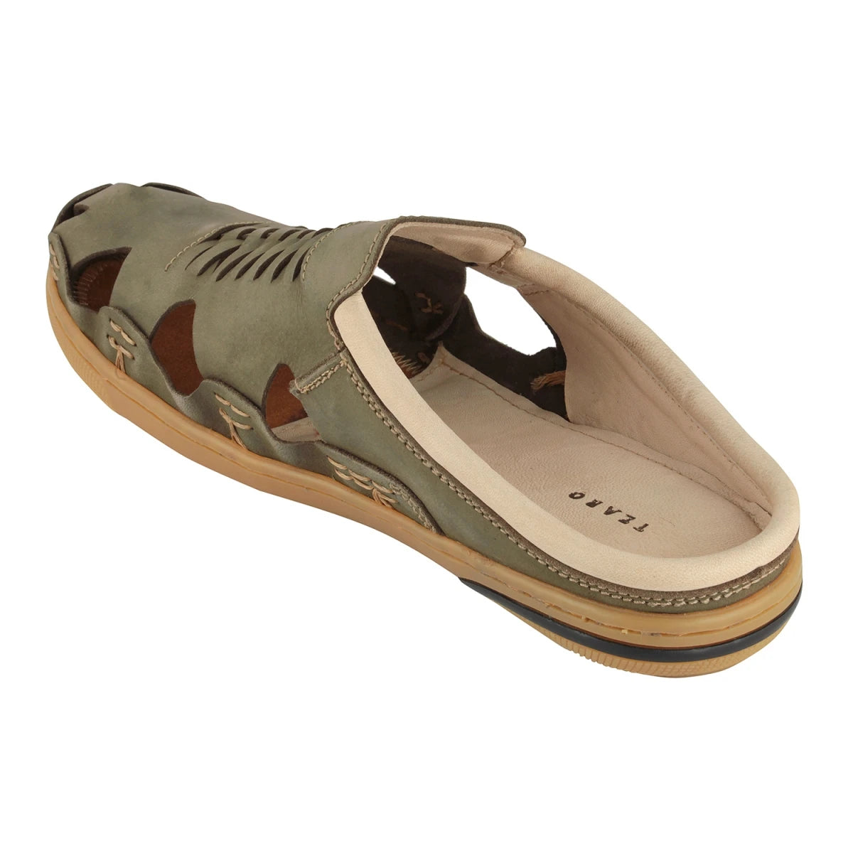 Pure Leather Olive-Green Sandal - Olive Hector, RON4110NUOLV