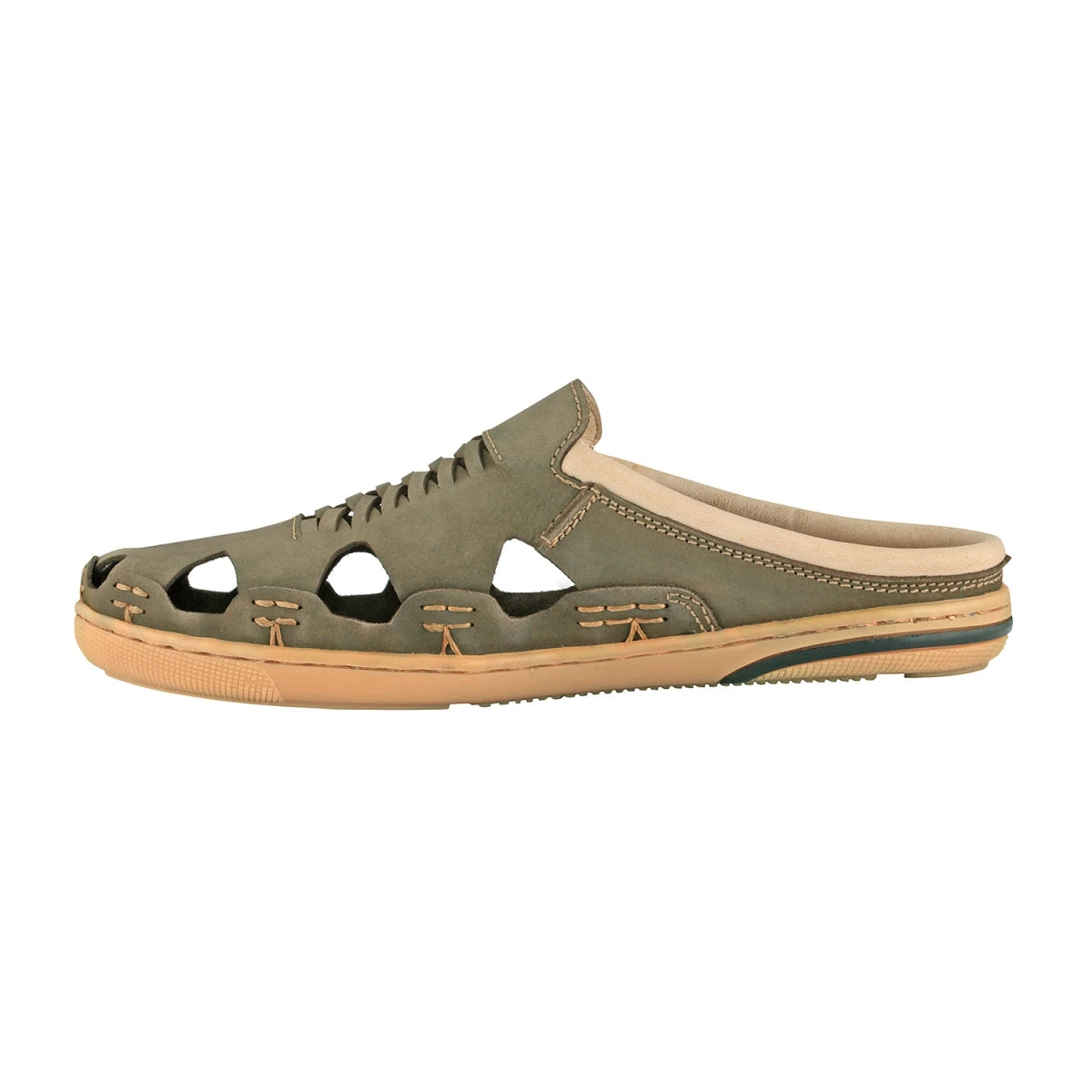 Pure Leather Olive-Green Sandal - Olive Hector, RON4110NUOLV